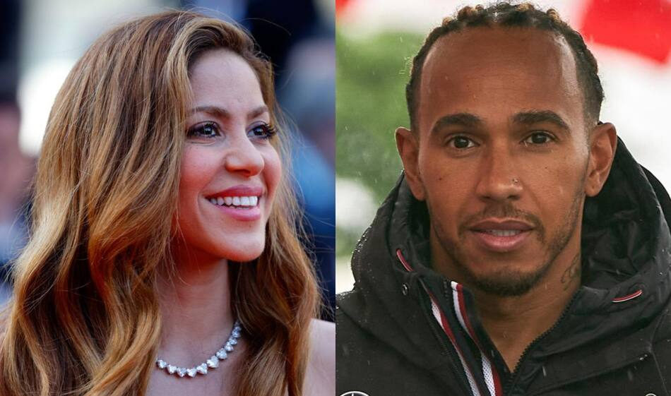 Shakira y Lewis Hamilton. Fotos: EFE.