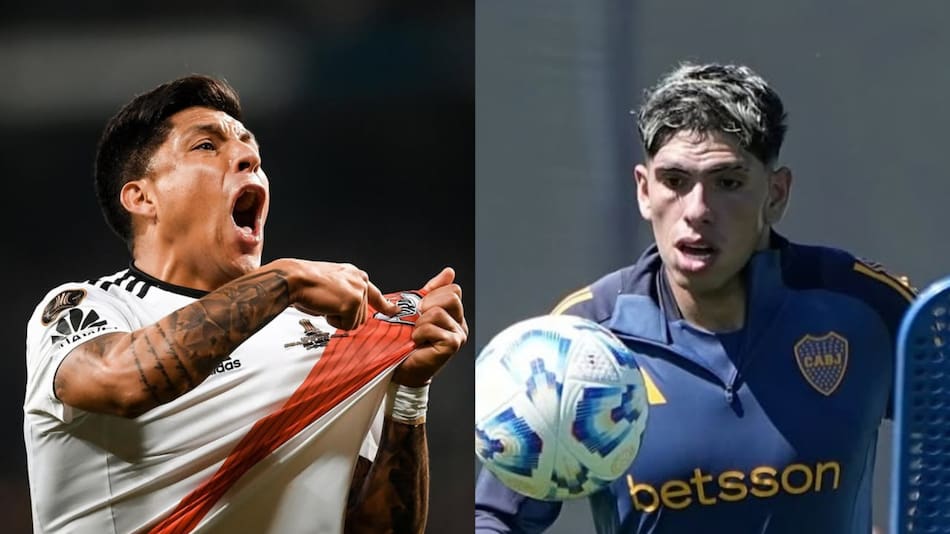 Enzo Pérez y Carlos Palacios. Fotos: Instagram @riverplate y @bocajrs