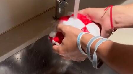 La "cábala" de la cuñada de Lautaro Martínez. Foto: captura.