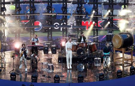Imagine Dragons en la previa de la final de Champions League (Reuters)