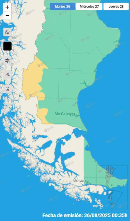 Rige una alerta por lluvias en Santa Cruz.