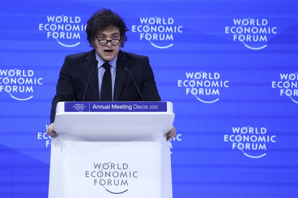 Javier Milei en el Foro de Davos. Foto: Reuters.