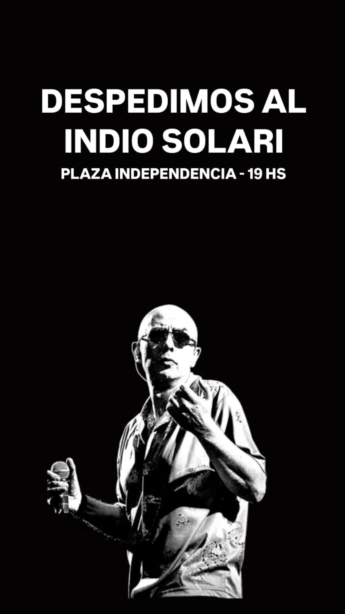 Convocatoria a una misa ricotera por la muerte del Indio Solari en Mendoza.