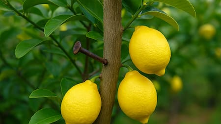 El secreto mejor guardado de los jardineros: lo que debes clavar en tu limonero para que explote de frutos