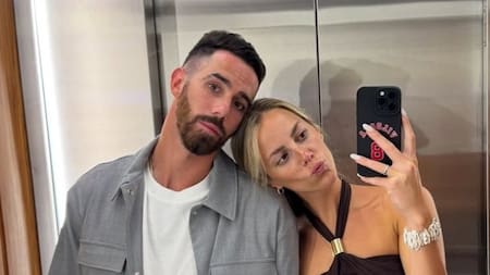 Luca Vildoza y su pareja, Milica.