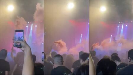 Prendieron una bengala en un boliche cerrado. Foto: Captura de pantalla.