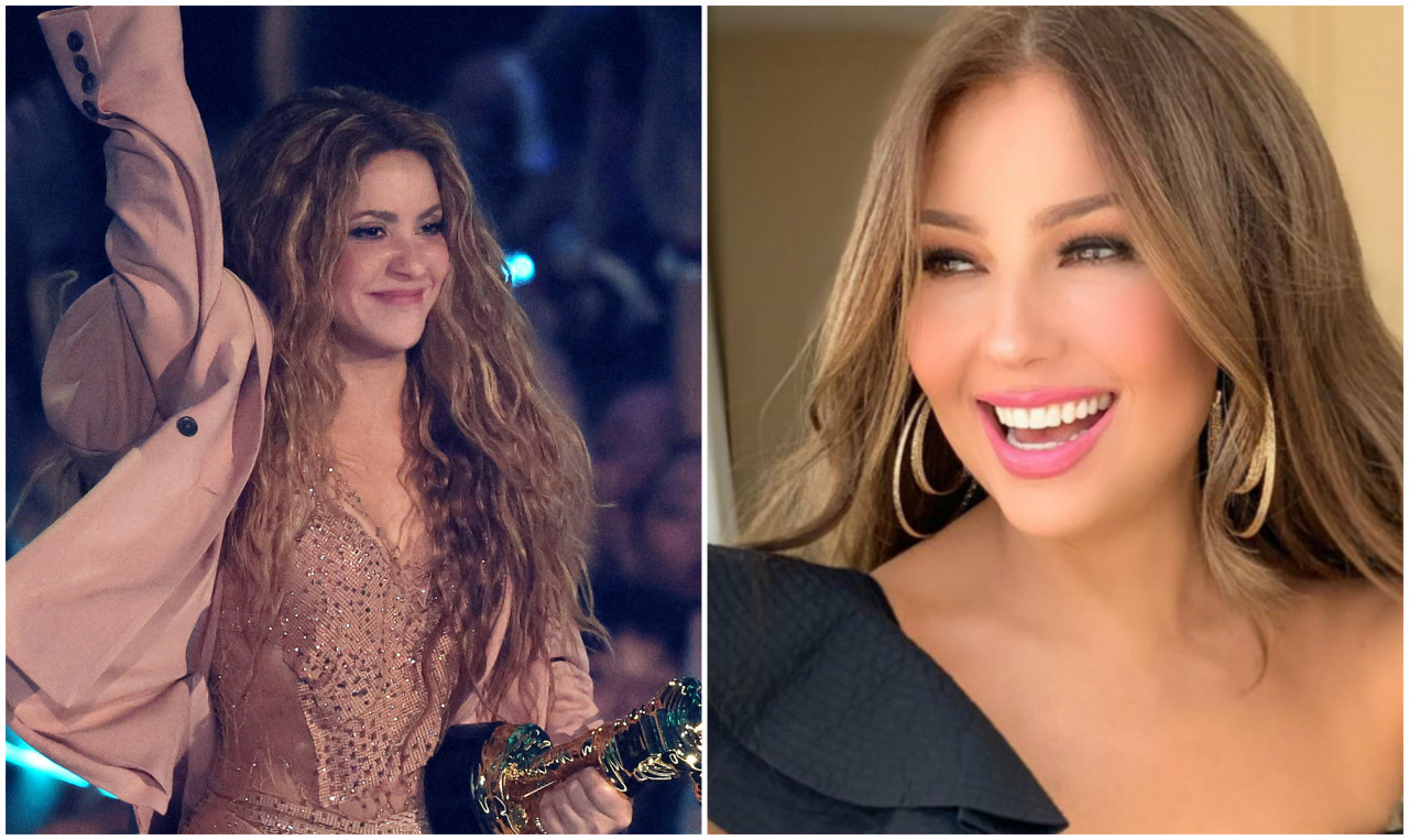 Shakira y Thalía. Fotos: Reuters - archivo.