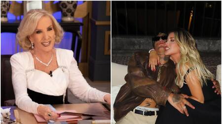 Mirtha Legrand y L-Gante junto a Wanda Nara. Fotos: eltrece - Instagram.