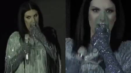 Laura Pausini pidió oxígeno. Foto: captura video.
