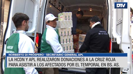 Diputados y APL realizaron donaciones a la Cruz Roja para asistir a los afectados por el temporal en la provincia de Buenos Aires.