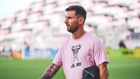 Lionel Messi antes de su debut oficial en Inter Miami. Foto: Twitter @InterMiamiCF.