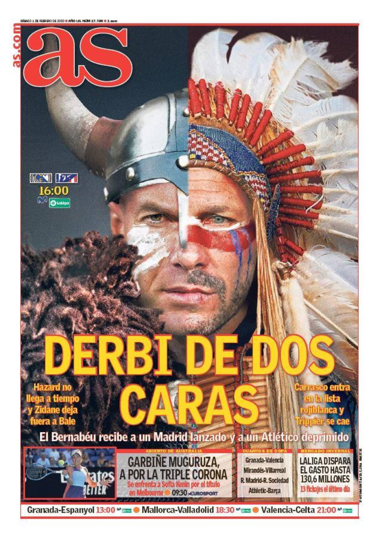 Tapas de diarios, As de España, sábado 1 de febrero de 2020