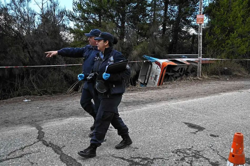 Accidente de micro con turistas en Bariloche.