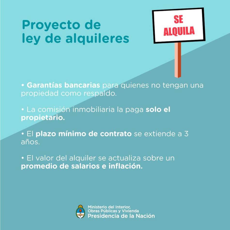 Proyecto de ley de alquileres (Presidencia de la Nación)