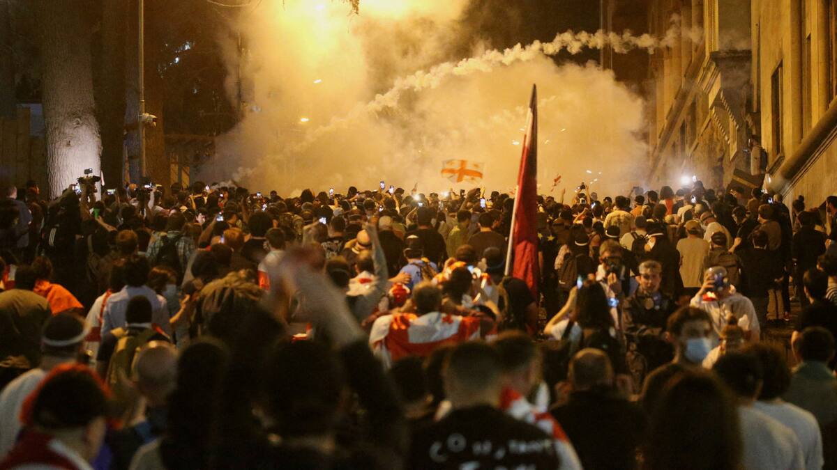 Protestas en Georgia contra ley de injerencia extranjera. Foto: Reuters.
