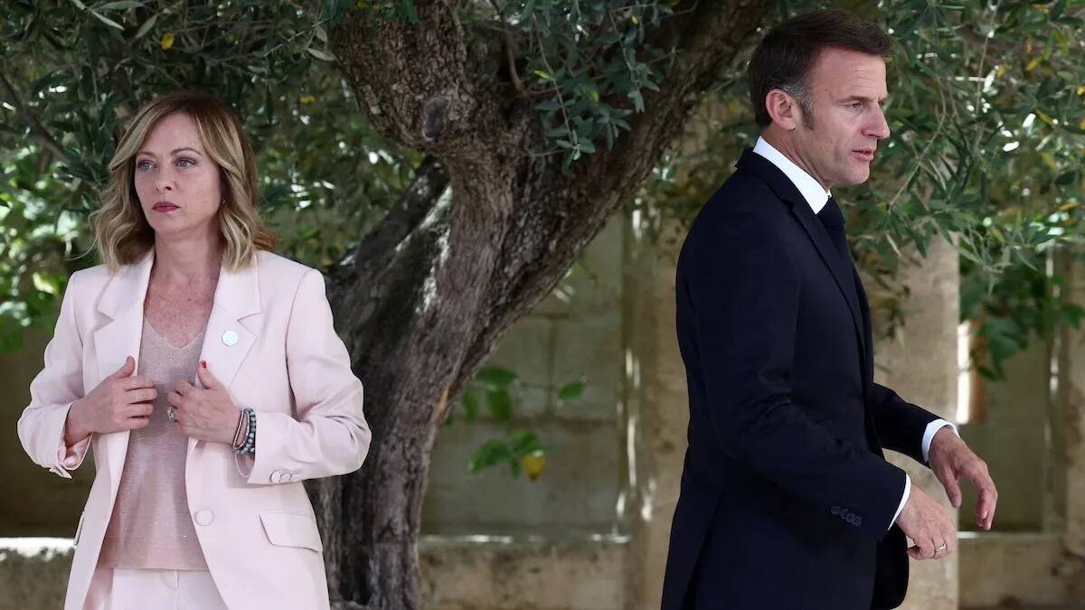 Emmanuel Macron y Giorgia Meloni