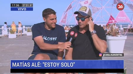 La confesión de Matías Alé en Canal 26: "No tengo ganas de estar en una relación"