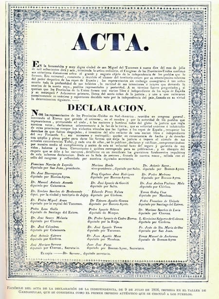 Acta de la independencia argentina, 9 de julio