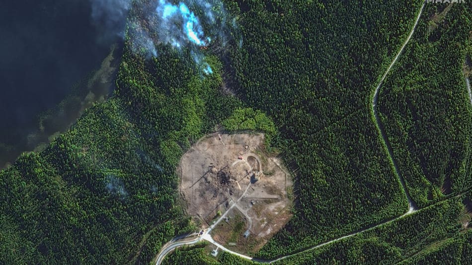 Imágenes de satélite indican que un misil ruso habría fallado durante la prueba. Foto: Reuters.