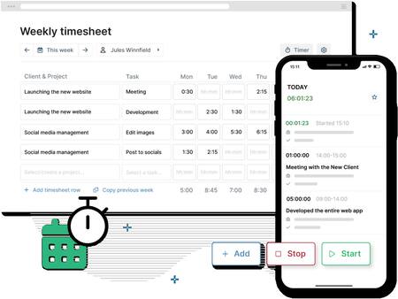 La app fusiona diversas herramientas para gestionar el tiempo de los usuarios. Foto: Myhours.