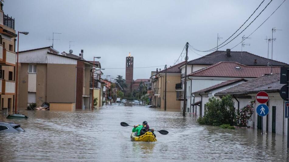 Italia inundada por fuertes llluvias. Foto: EFE.