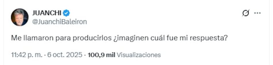 Juanchi Baleirón, cantante de Los Pericos