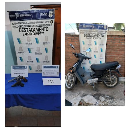 Detención de dos motochorros que intentaron cometer una entradera en Merlo.