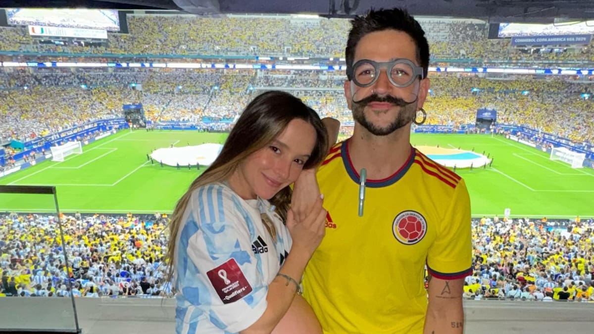 Evaluna y Camilo asistieron a la final de Copa América: vistieron a Índigo con los colores de Argentina y Colombia