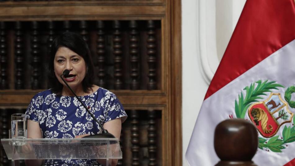 La canciller de Perú, Ana Cecilia Gervasi en conferencia de prensa_EFE