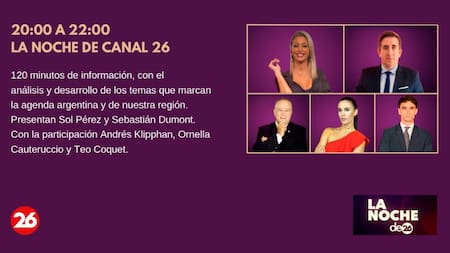 Nueva programación de Canal 26 2022 - La Noche de Canal 26