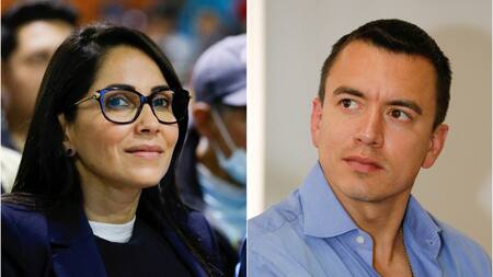Luisa González; Daniel Noboa; elecciones en Ecuador. Foto: Reuters/Karen Toro.