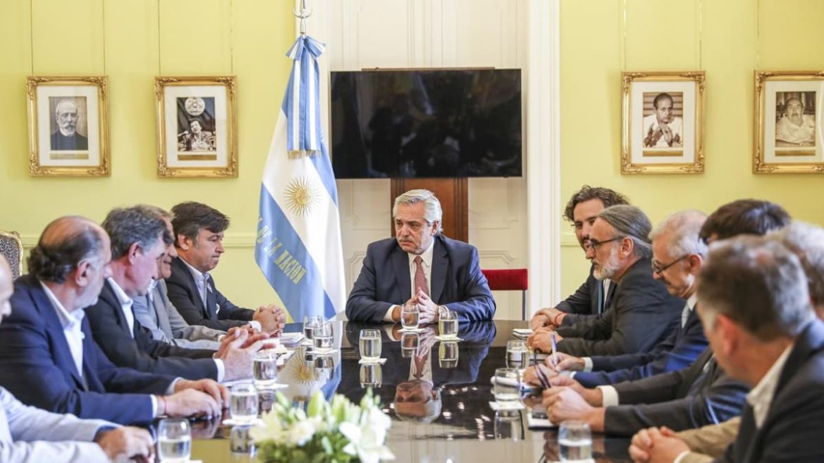 Reunión Alberto Fernández y la Mesa de enlace del campo, NA.