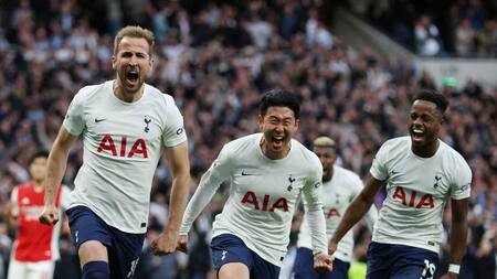 Festejo del Tottenham ante el Arsenal por la Premier League. Foto: REUTERS.
