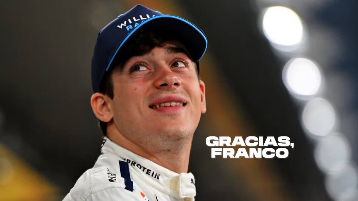 Mensaje de despedida de Williams a Colapinto. Foto: web oficial Williams