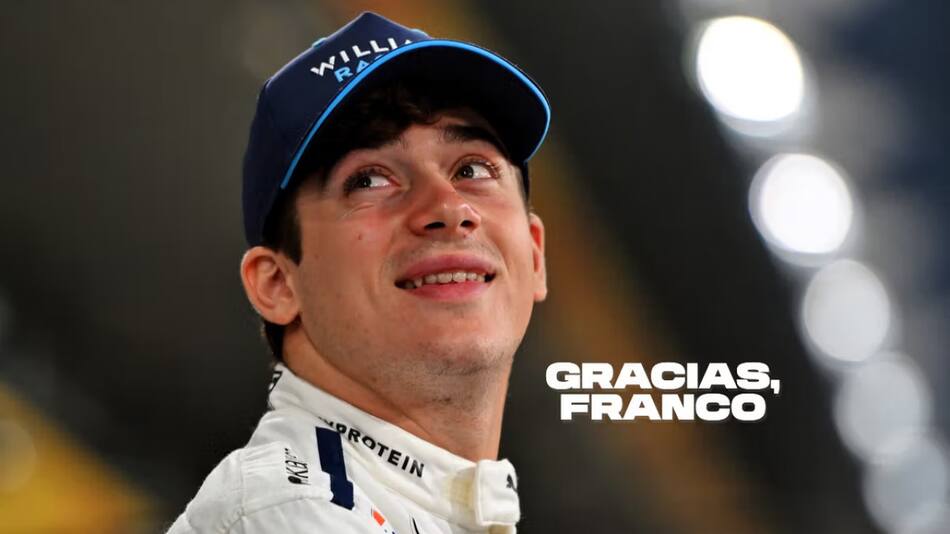 Mensaje de despedida de Williams a Colapinto. Foto: web oficial Williams