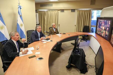 Reunión virtual de Alberto Fernández con el Grupo Puebla