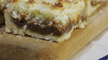 Cuadrado de coco y dulce. Foto: Instagram @jimemonteverde