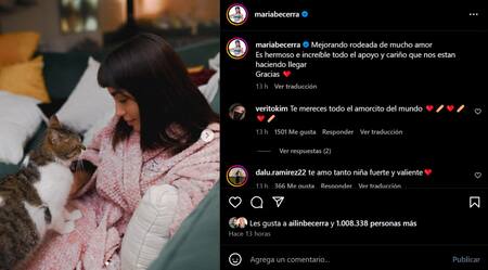 El posteo de María Becerra. Foto: Instagram.