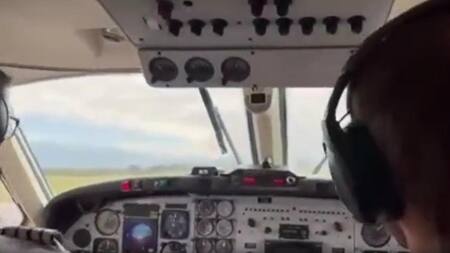 Aterrizaje de emergencia en Salta. Foto: Captura de pantalla.