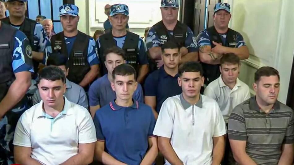 Los rugbiers acusados por el asesinato de Fernando Báez sosa. Foto: NA.