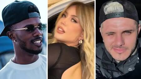 Keita Baldé, Wanda Nara y Mauro Icardi. Foto: NA