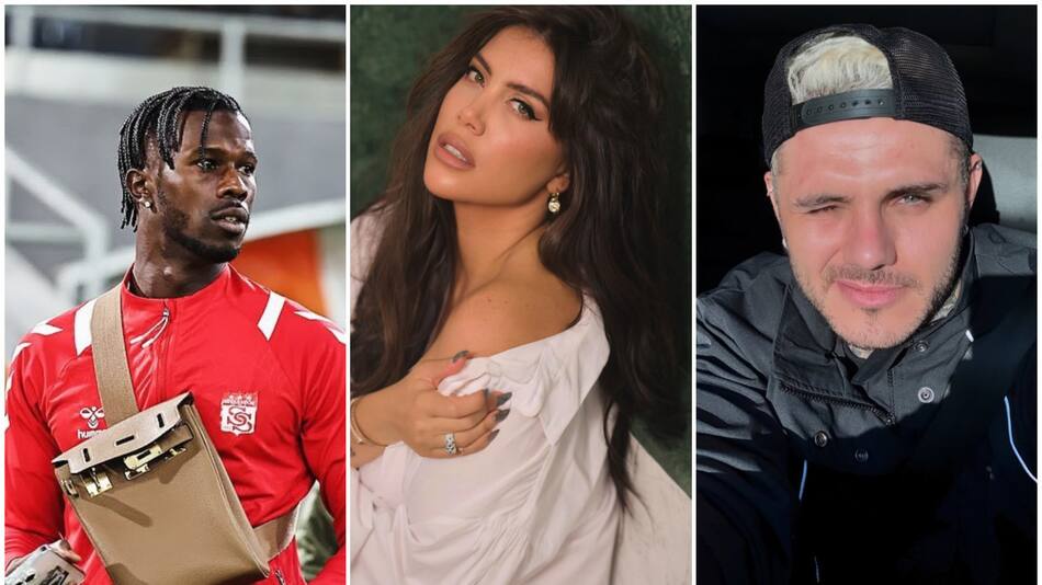 Keita Baldé, Wanda Nara y Mauro Icardi. Foto: Instagram.