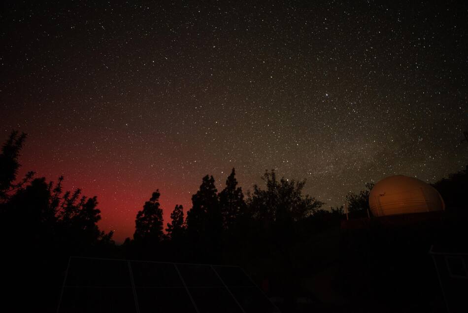 Aurora boreal; Islas Canarias. Foto: EFE.