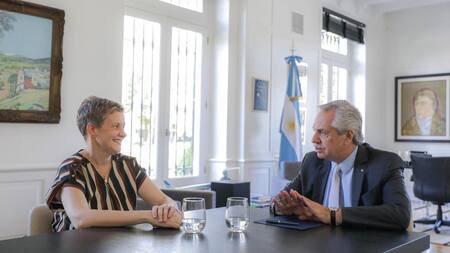 Alberto Fernández y Verónica Gómez. Foto: Presidencia.