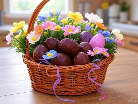 Huevos de pascua caseros. Foto: Grok AI.