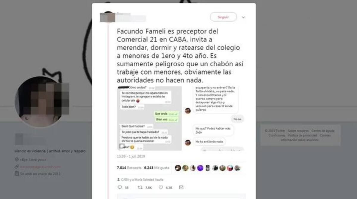 Apartaron a preceptor de colegio por denuncia de acoso sexual contra alumnas