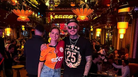 Mauro Icardi en los festejos del Galatasaray junto a la China Suárez. Foto: Instagram mauroicardi.