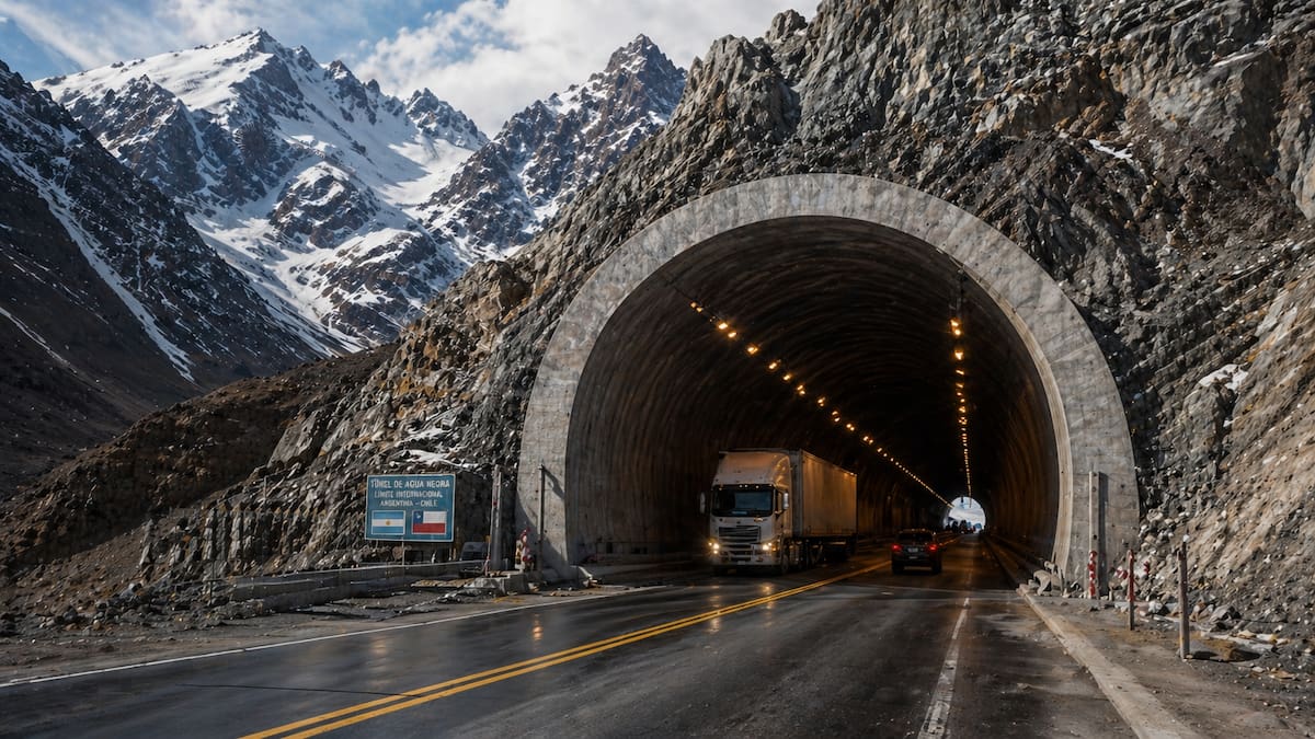 El Paso de Agua Negra podría perforar la Cordillera de los Andes.