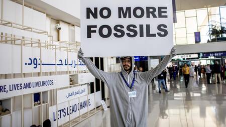 Protestas en la COP28. Foto: EFE.