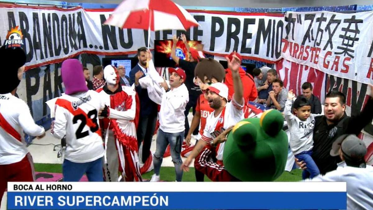 Los hinchas de River coparon el estudio de Fútbol al Horno, Flavio Azzaro
